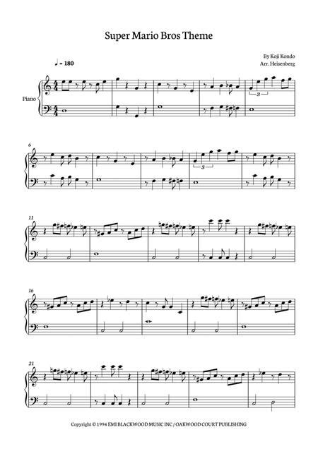 Super Mario Bros Theme By Koji Kondo Digital Sheet Music For Score