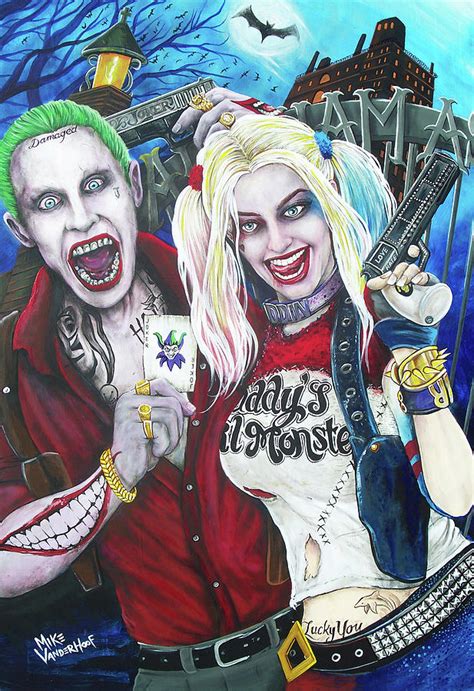 The Joker And Harley Quinn Painting By Michael Vanderhoof Fine Art