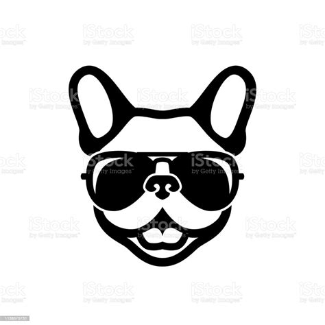 French Bulldog Wearing Sunglasses Frenchie Logo Vector Illustration