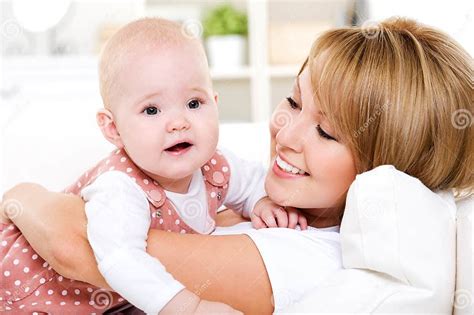Happy Mother With Newborn Baby Stock Image Image Of Cute Happiness