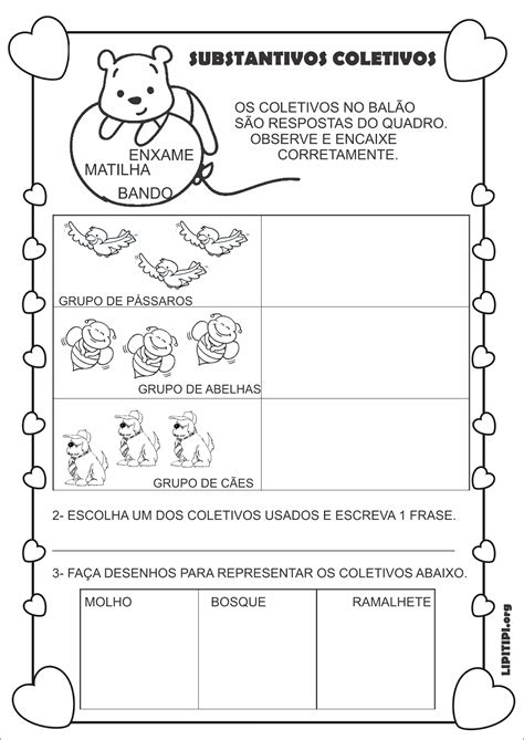 Atividade Substantivos Coletivos e Formação de Frase