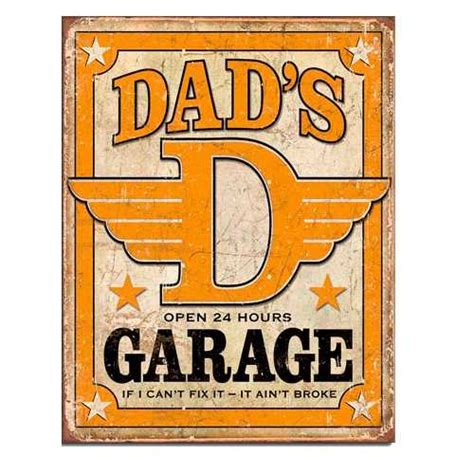 Dads Garage Retro Tin Sign Mainly Nostalgic Retro Tin Signs And More