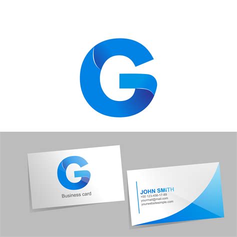 gradient logo   letter    logo mockup business card  white background