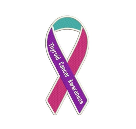 Thyroid Cancer Awareness Ribbon Machine Embroidery Digitized Design