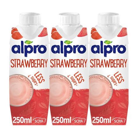 Alpro Strawberry Milk Soya 3 X 250ml