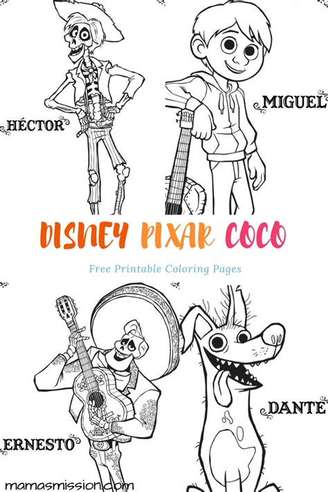 Free Printable Coco Coloring Pages Activity Pages And