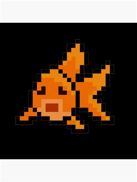 Surprised Goldfish Pixel Art Poster For Sale By Mrgoldfish8 Redbubble