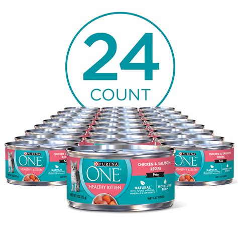 The cat food is also free from corn, wheat, soy, and artificial additives. Purina ONE Grain Free, Natural Pate Wet Kitten Food ...