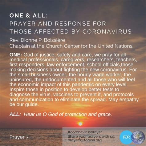 Fors Coronavirus Prayer Petition Fellowship Of Reconciliation