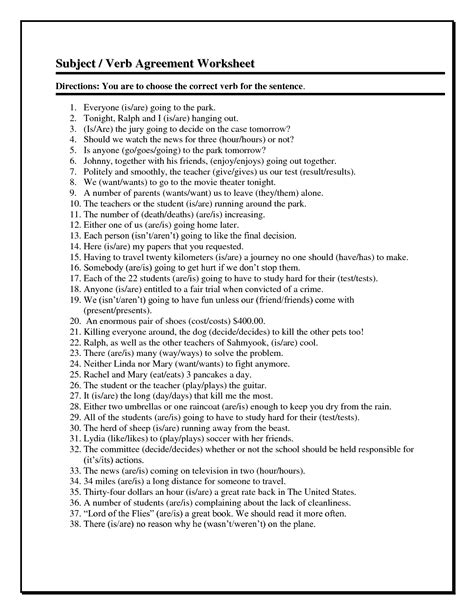12 Subject Verb Agreement Worksheets 3rd Grade Worksheeto Com
