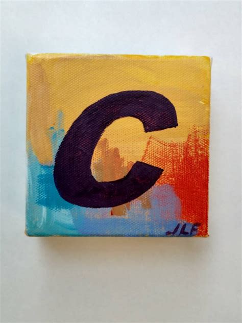 The Letter C An Original Acrylic Painting On Canvas By Jlf Etsy