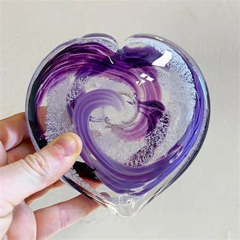 Cremation Glass Ash In Glass Heart Memorial Glass Ashes Etsy