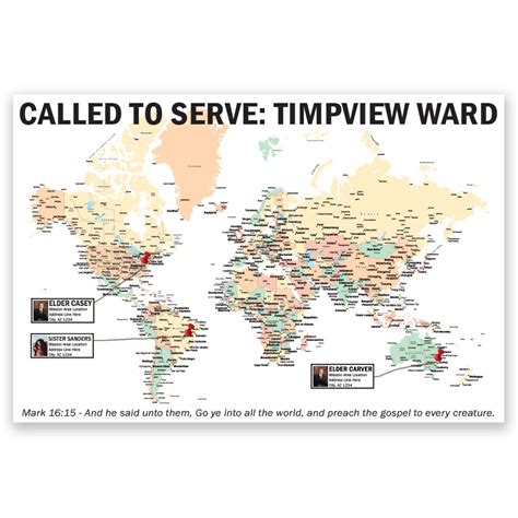 Personalized Lds World Mission Map Poster In Lds Mission Map Posters On