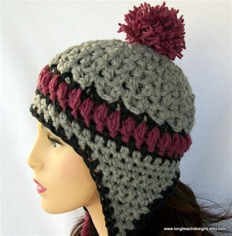 Crocheted Ear Flap Hat Crochet For Beginners