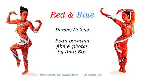 Art Video Red Blue Body Painting By Amit Bar Youtube