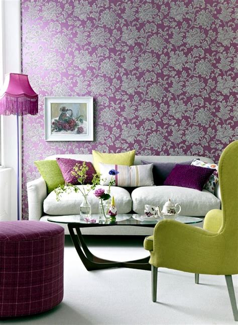 Creative Wall Design In The Living Room Ideas For Colorful Wallpapers