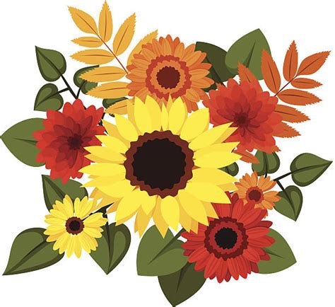 Best Sunflower Bouquet Silhouettes Illustrations Royalty