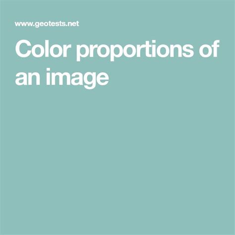 Color Proportions Of An Image Color Proportion