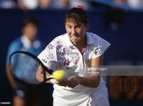Monica Seles Of Yugoslavia During The Ladies Singles Final Of The Us
