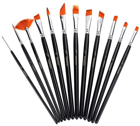 Paint Brush Set Acrylic Xpassion 12pcs Professional Brushes Artist For