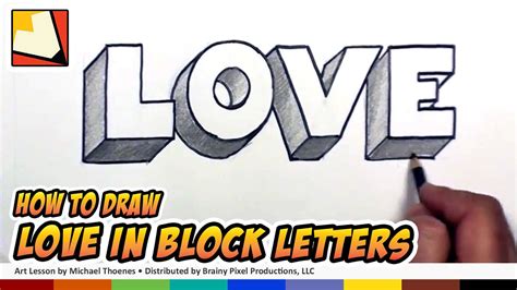 How To Draw Love In 3d Block Letters Graffiti Letters Bp Youtube