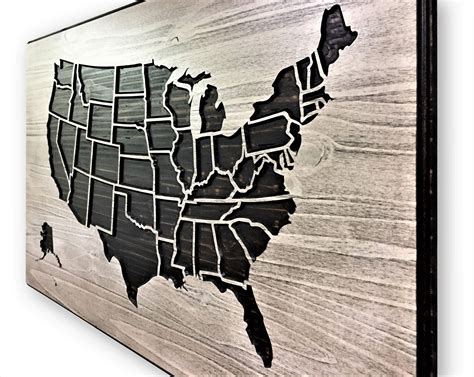 Map Of United States Push Pin Map Wood Wall Art Us Map Art Etsy