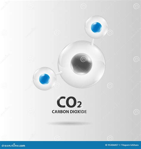 Carbon Dioxide Molecule Model Vector Stock Vector Illustration Of Atom Molecule 95306857