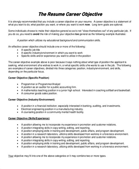 2020 guide with free resume samples. FREE 6+ Sample Resume Objective Templates in MS Word | PDF