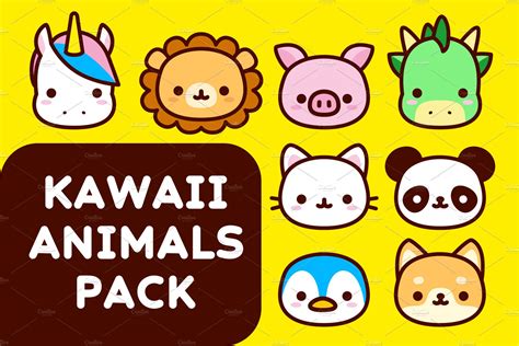 Kawaii Animals Icons Animal Illustrations ~ Creative Market