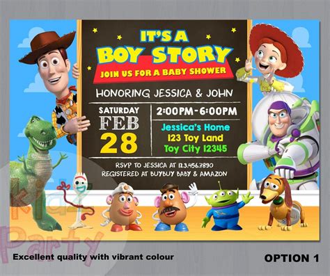 Toy Story Baby Shower Invitation Its A Boy Story Baby Shower