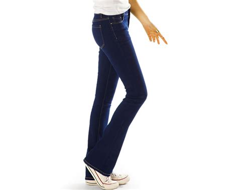 Be Styled Hüftjeans Bootcut Jeanshose Low Waist Stretchjeans Schlaghose Ausgestelltes Bein