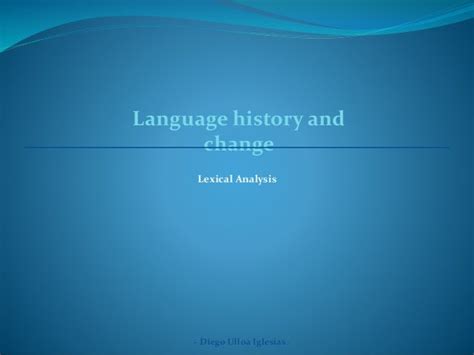 Language History And Change