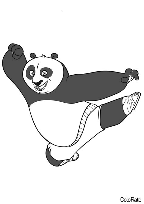 Раскраска Кунг фу панда распечатать Медведи