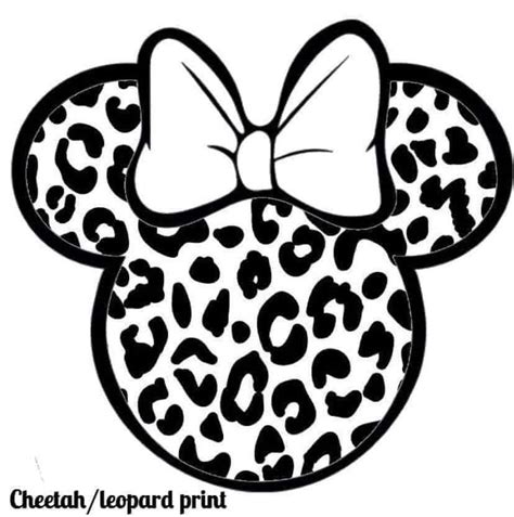 Cheetah Leopard Minnie Mouse Svg In 2021 Disney Silhouette Art