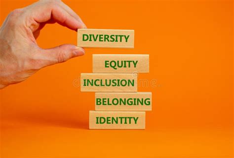 Diversity Equity Inclusion Belonging Identity Symbol Wooden Blocks