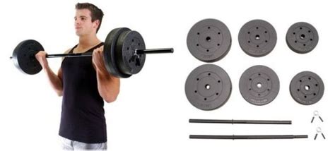 100 Lb Weight Set Gold Gym Weights Lifting Barbell Exercise Plates