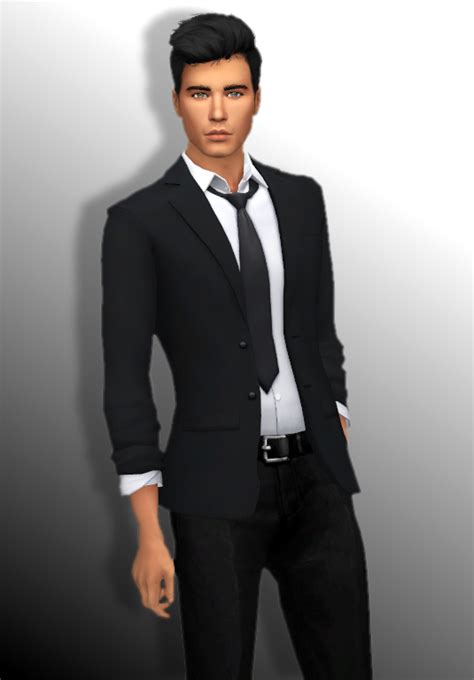 Wondercarlotta Sims 4 — Logan Hair Wingssims Suit Top Sims 4