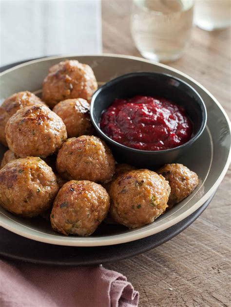 Herbed Turkey Meatballs And Cranberry Barbeque Sauce Recipe