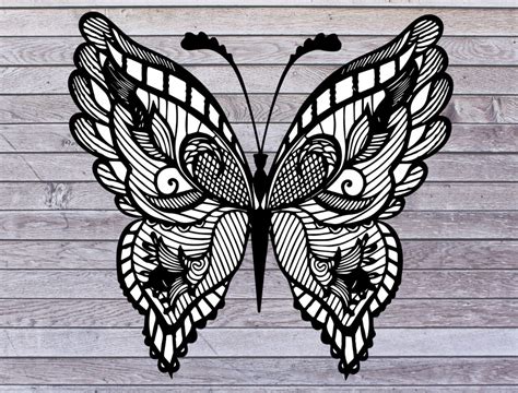Beautiful Butterfly Mandala SVG Butterfly Zentangle Vector - Etsy