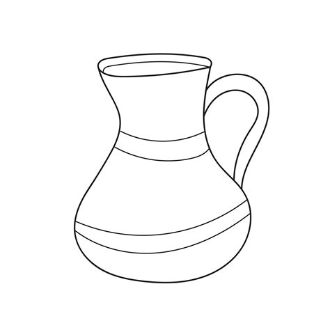 Simple Coloring Page An Outline Vector Illustration Of A Water Jug