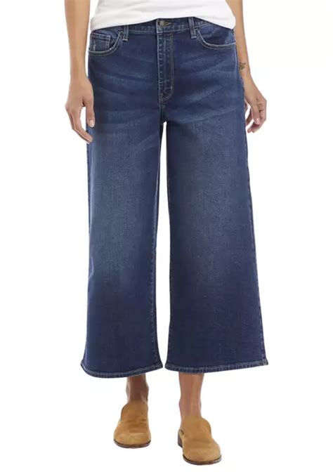 Wonderly Womens Wide Leg Cropped Jeans Belk