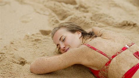 View At The Beach Skin Covered With Sand Stock Image Image Of