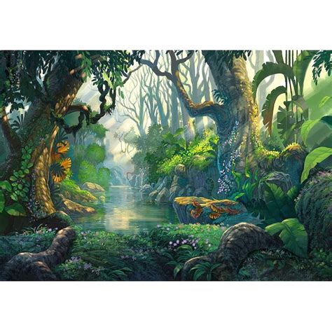 Wall26 Illustration Fantasy Forest Background Illustration Painting
