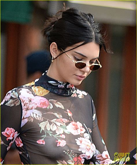 Kendall Jenner Wears Another See Through Top Lunches With Hailey