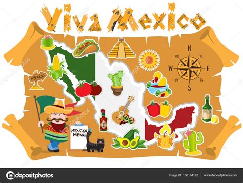 Affiche De Carte Mexique Image Vectorielle Par Filkusto © Illustration