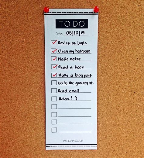Paper Invader Free Printable Simple To Do List