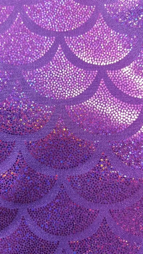 Magenta Jumbo Hologram Mermaid On Spandex Fabric Sold By Yard From