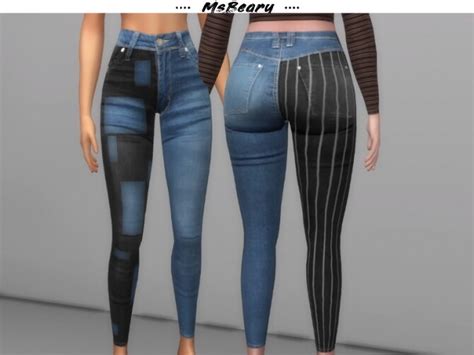 Two Tone Denim Jeans By Msbeary At Tsr Sims 4 Updates