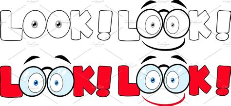 Cartoon Look Text Collection Pre Designed Illustrator Graphics