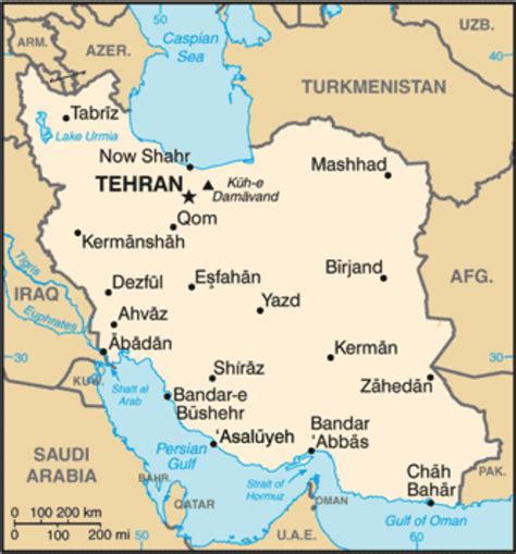 Iran Map With All Cities